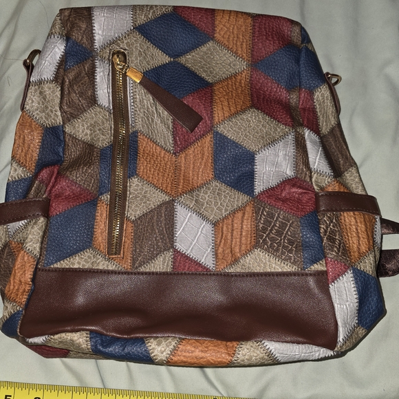Geometric Patchwork Backpack - Picture 1 of 5